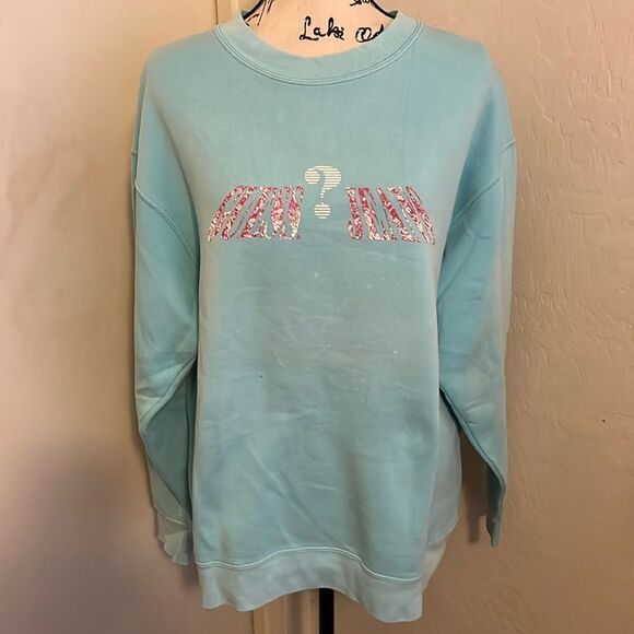 Vintage Guess Blue Distressed Pullover Sweatshirt - Picture 1 of 10